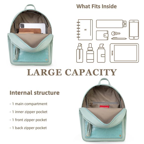 5658 Medium Backpack Purse Anti Theft Backpack with Secured Zipper & Tassel